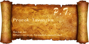Prorok Tavaszka névjegykártya